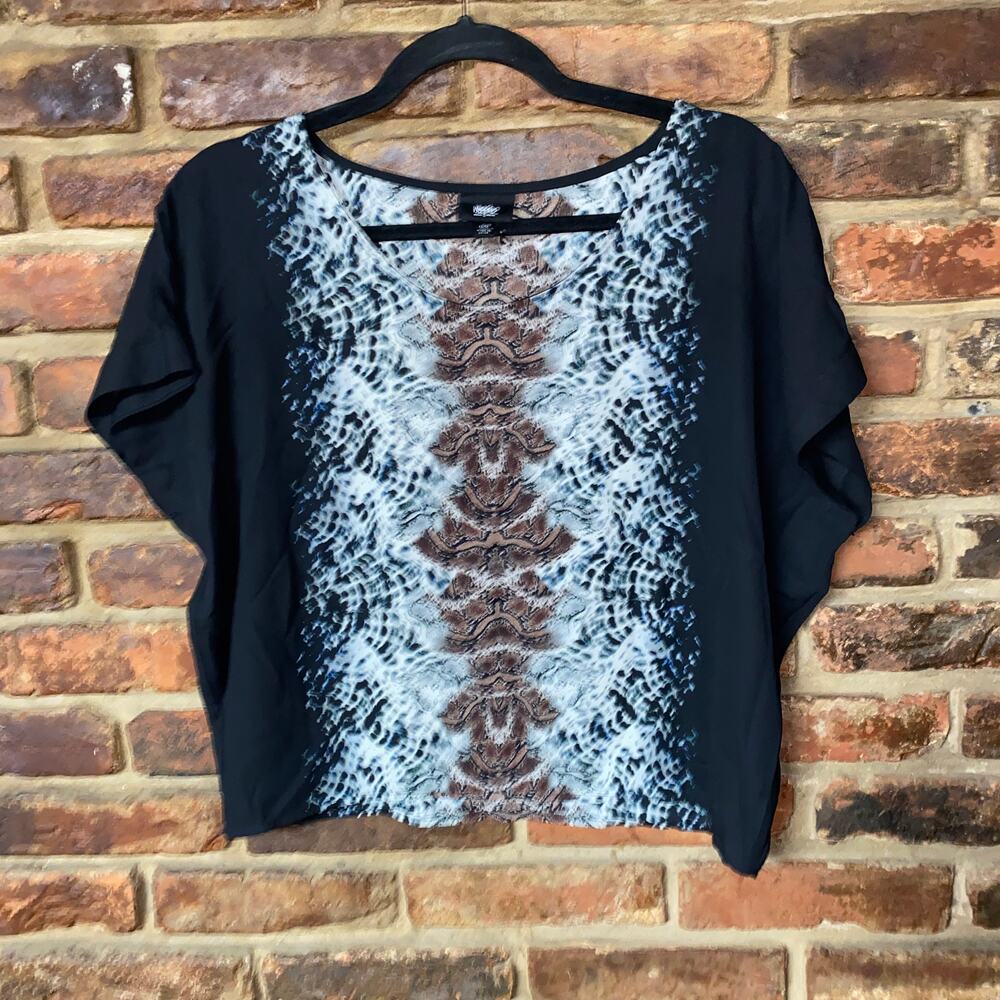 Mossimo Black Multicolor Dolman Sleeve Blouse Women's Size XS